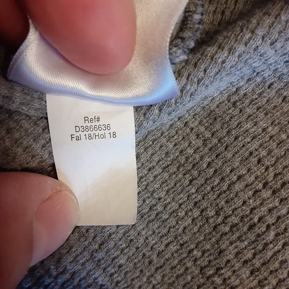 EDDIE BAUER THERMAL WAFFLE KNIT HENLEY in Light Heather Gray MENS SIZE 2XL. - Picture 6 of 13